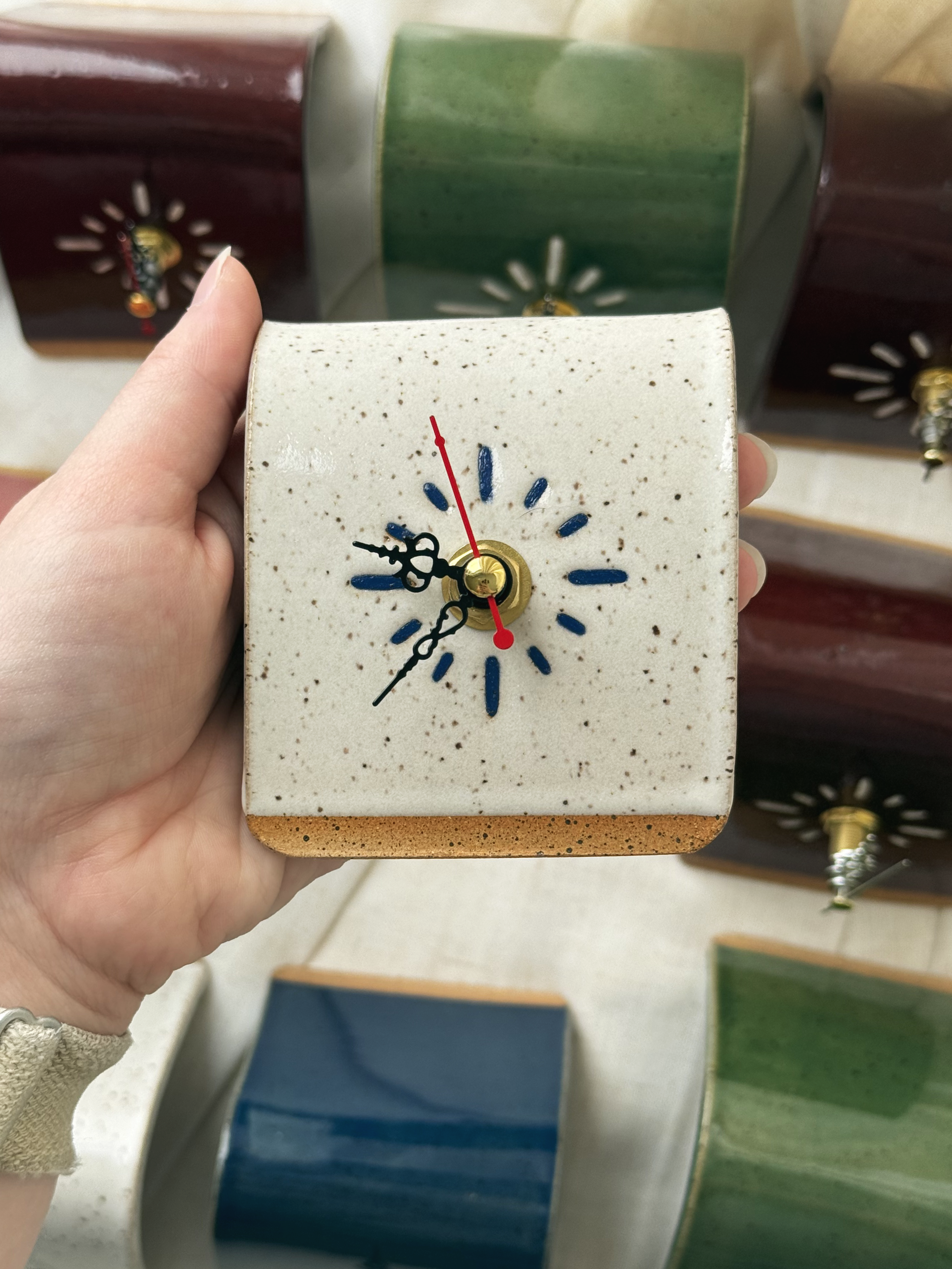 Speckled Cream Clock